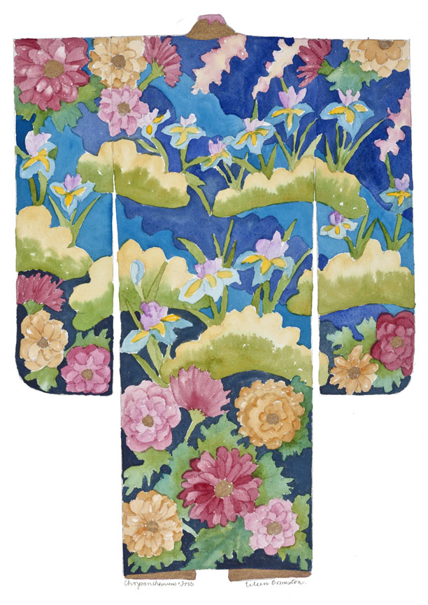 Blossoms and Cranes Kimono