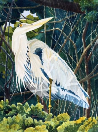 Robert Davidson, Wooded Blue Heron, First Place - Alameda Library Show