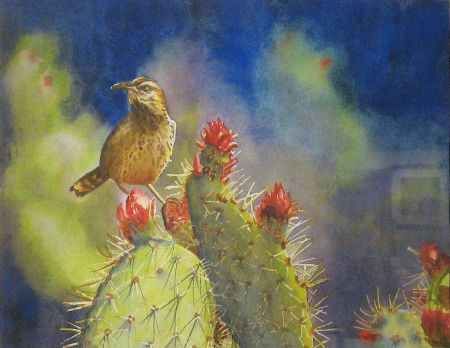 Yvonne Newhouse, Cactus Wren, 1st Prize San Leandro Library Show 2013