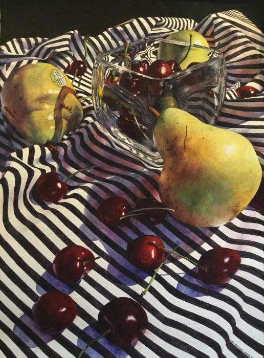 Chris Krupinski, Pears Cherries and Stripes, CWA Signature Members Award 1 - 51st National Exhibition
