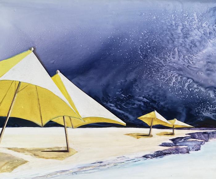 Georganne Zaro-Eddy, Yellow Umbrellas 