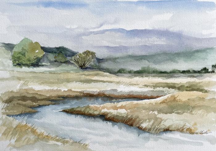 Lorraine Wells, Fog Lifting on Marsh