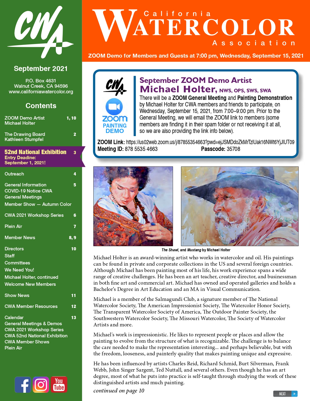 CWA September 2021 Newsletter CWA September 2021 Newsletter